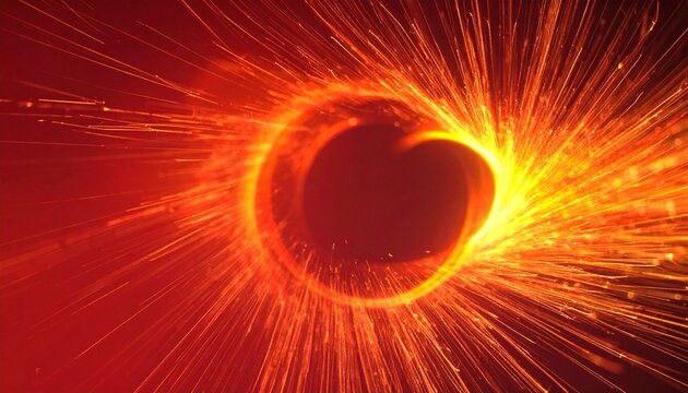炎 渦 ブラックホール 灼熱 エネルギー ワームホール 宇宙 異次元 光の軌跡 スピード感 ダイナミック マグマ SF 吸い込まれる デジタルアート 抽象的 コントラスト 爆発 プレースホルダー 背景素材