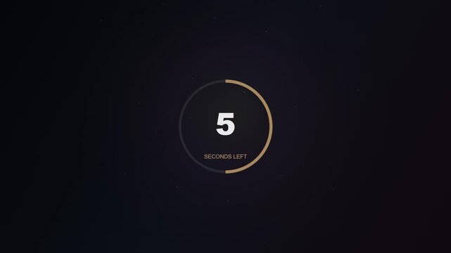 Countdown Timer Animation: 10 to 1 Seconds, Digital Circle Graphic