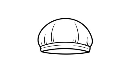 Fototapeta premium Simple black and white illustration of a chef's hat or toque blanche