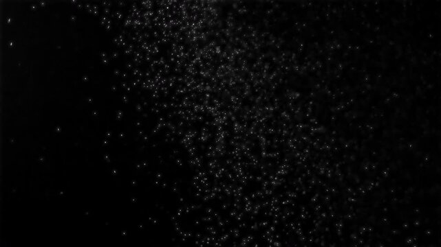 Snowfall particle transition overlay effect simulating winter weather on a dark background