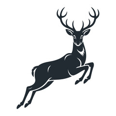 Fototapeta premium Leaping Deer Buck Silhouette Vector Illustration, deer