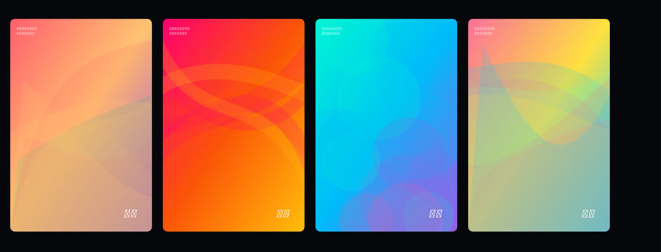 Vibrant gradient backgrounds, colorful abstract textures, rainbow hues, vector design elements