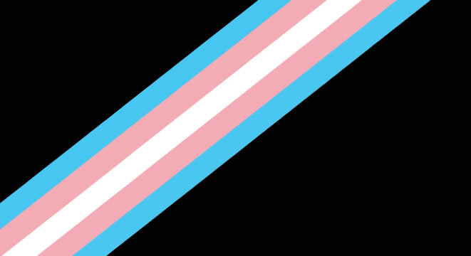 Transgender pride flag with diagonal stripes