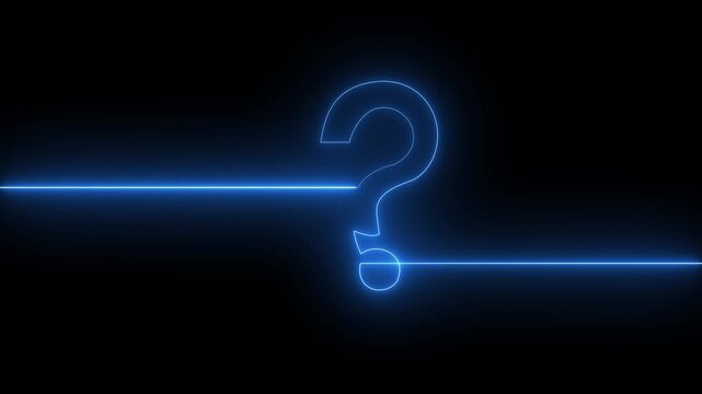 Neon glowing loop Red color Question mark sign Question mark icon asking icon animation.4k resolution video abstract advice.