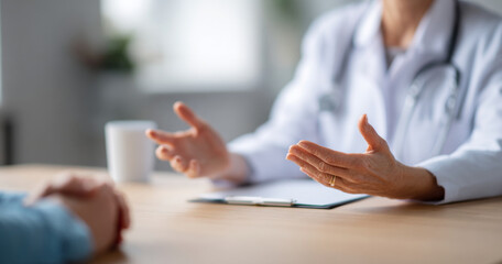 Fototapeta premium Doctor consulting patient in medical