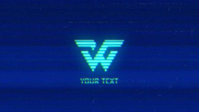 Retro VHS CRT Glitch Logo Reveal &ndash; 80s Old TV Scanlines Intro