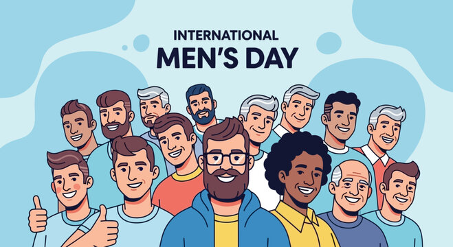 International mens day illustration