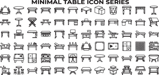 Obraz premium Table Furniture Icon Set
