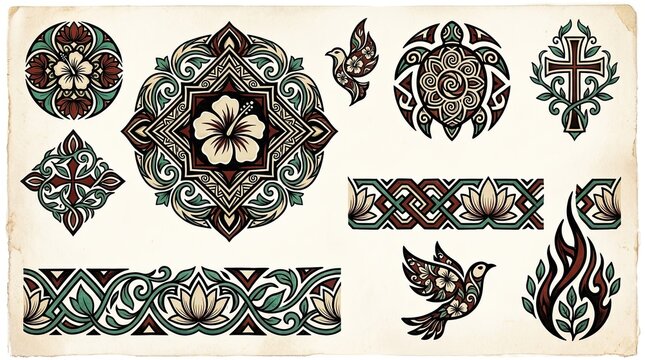 set of celtic patterns