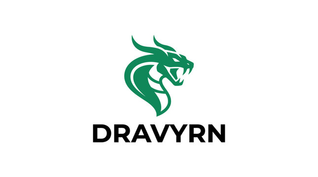 Green dragon head logo emblem.