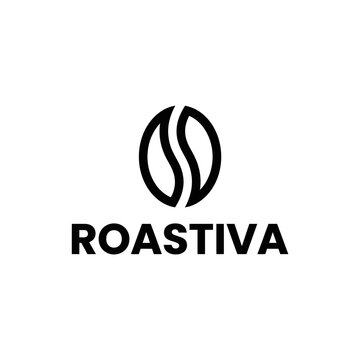 Roastiva coffee brand logo design.