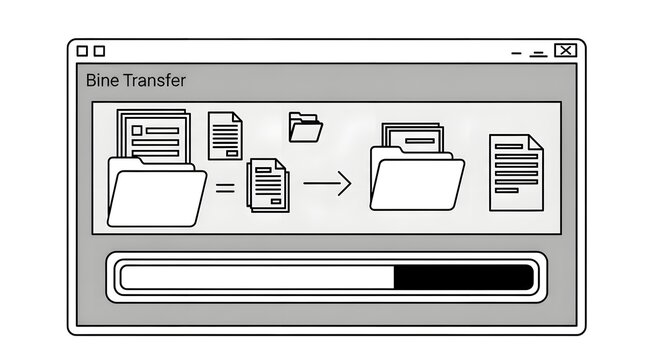 File transfer window displays the digital process of moving documents between folders on a computer screen.