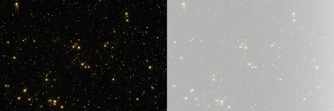 Golden magical stardust with sparkling stars and glowing celestial light for festive celebration