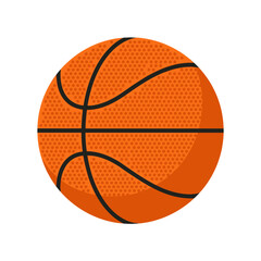 A classic orange basketball icon isolated on white background © muty