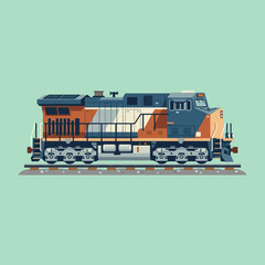 A modern diesel locomotive engine on a railway track © nana