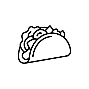 Taco with various tasty fillings inside.