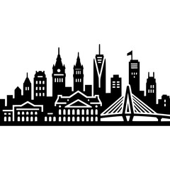 Obraz premium Boston Skyline Vector Icon