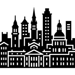 Obraz premium Boston Skyline Vector Icon