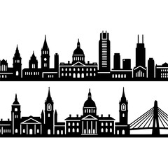 Fototapeta premium Boston Skyline Vector Icon