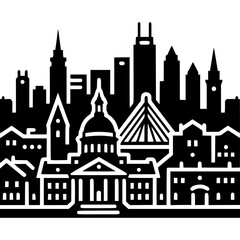 Obraz premium Boston Skyline Vector Icon