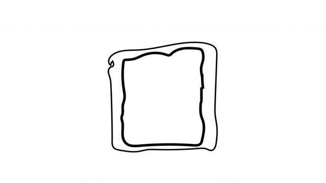 Hand-drawn black bold. frame rectangular border on a transparent background