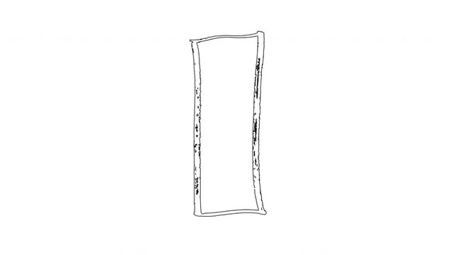 Hand Drawn black Scribble Animated Frame Texture Border Frame on transparent Background