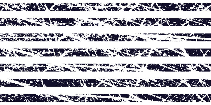 Abstract white background with blue navy diagonal stripes and distressed grunge texture. Modern industrial geometric scratch pattern vector.