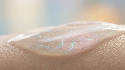Fototapeta premium Future dermatology concept with xenobots over healing skin valley
