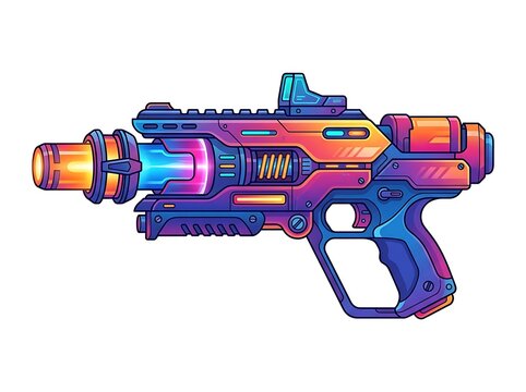 Futuristic energy weapon concept art illustration