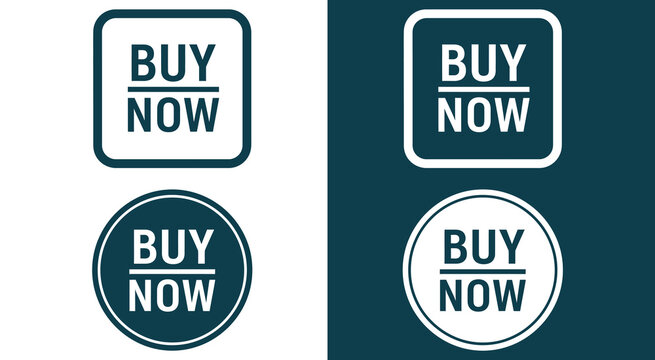 Buy now button retail shopping icons set