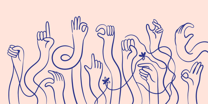 Human hand gestures pattern, expressive movement background, social interaction design, communication sign illustration, human body wallpaper, finger emotion texture, hand language graphic, expressive