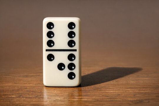 A single die on a table, perfect for illustrations and graphics