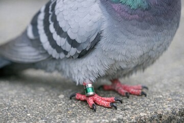 A pigeon perched on the ground, its feet firmly planted © Fotograf