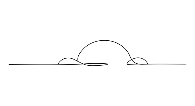 Abstract single line drawing of a bridge arching over a gap