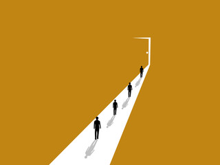 group of business people headed towards the door of opportunity © Yoona