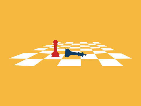 red piece is a checkmate in chess, this is strategic concept in business and winning in competition