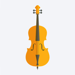 Minimal 2D vector illustration of Cello in flat icon style on a plain white background. © Antoni