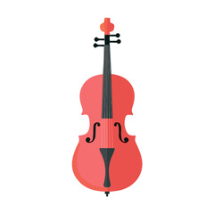 Modern flat 2D vector illustration of Cello, clean and minimal design, isolated on white background. © Antoni