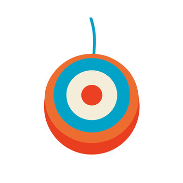 Yo-yo, modern 2D flat vector illustration in icon style, isolated on pure white background.