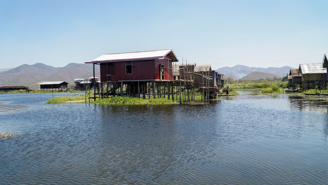 Nature and temple impressions on Inle Lake in Myanmar.