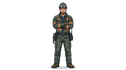 Fototapeta premium Military Man Wearing Camouflage Uniform.