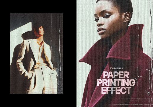 Paper Printing Photo Effect For Poster And Print Design