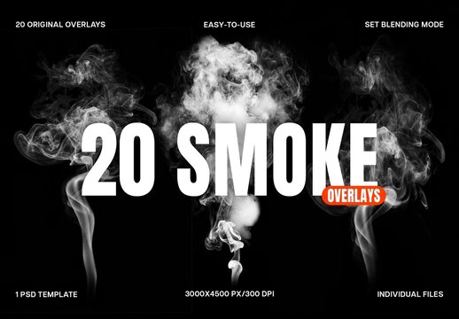 20 Smoke Overlays Photo Effect For Poster And Social Media Design