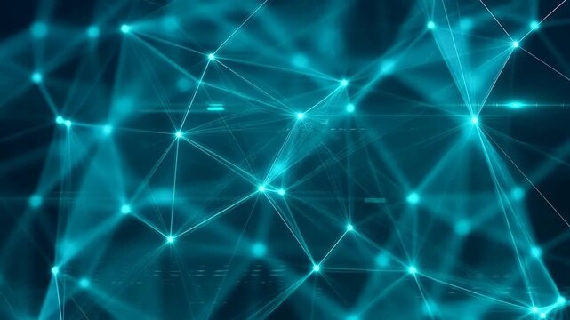 Abstract network of glowing nodes and lines