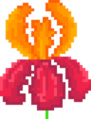 Fototapeta premium Flower Blooming Pixel Art Icon