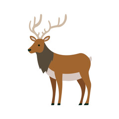 Fototapeta premium Elk in a clean 2D flat vector icon style, minimal and simple, set on a plain white background.