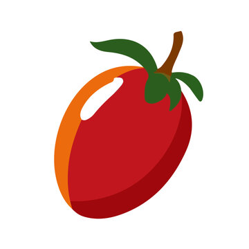 Minimal 2D vector illustration of Tamarillo in flat icon style on a plain white background.