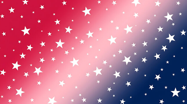 American flag background with white stars on red and blue gradient colors