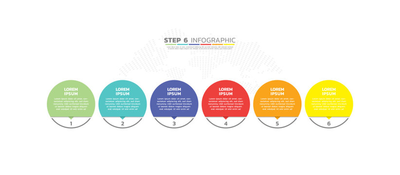 Presentation business abstract background infographic template colorful step 6
