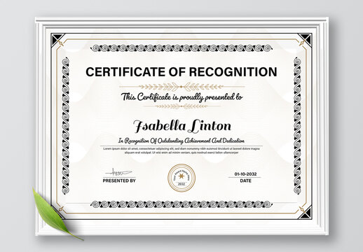 Modern And Clean Certificate Template Layout